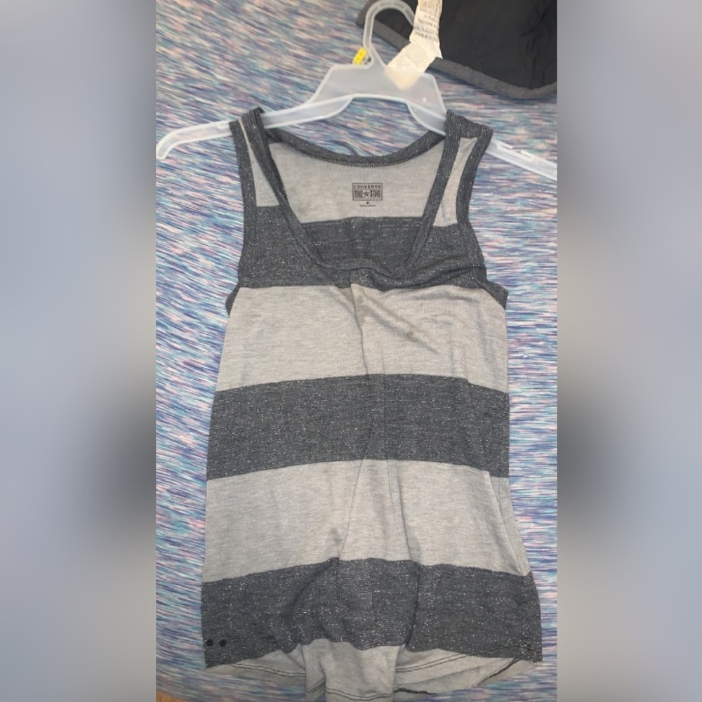 Black & grey striped tank